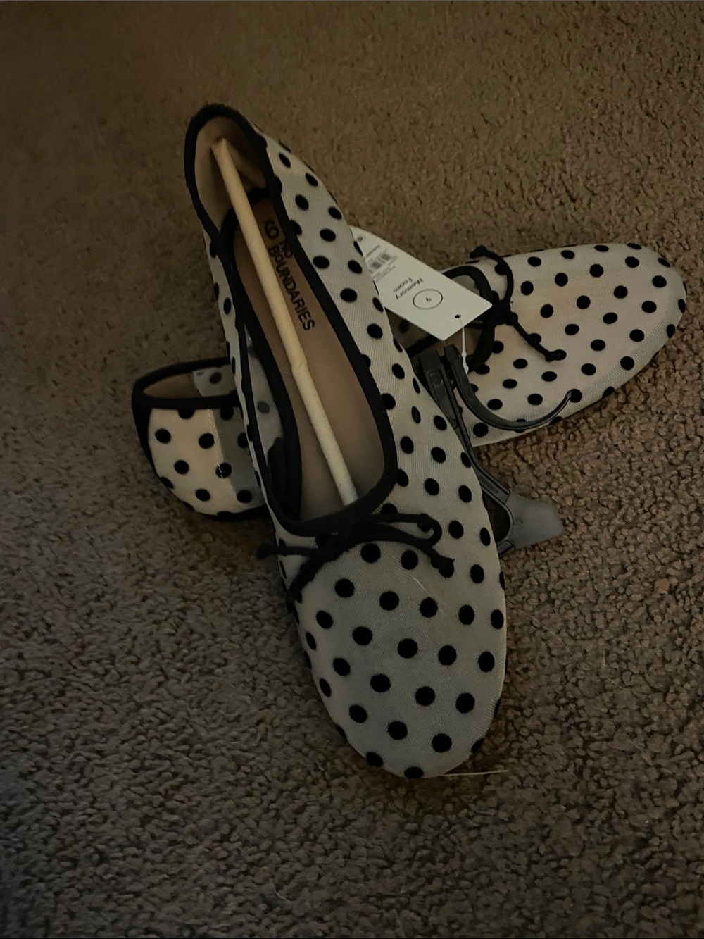 No Boundaries Black & White Polka Dot Ballet Flats